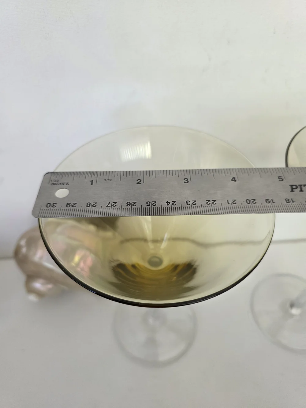 Vintage Set of 2 Amber-Tinted Martini Glasses